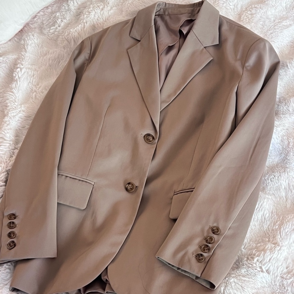 Tan Blazer with Button Details